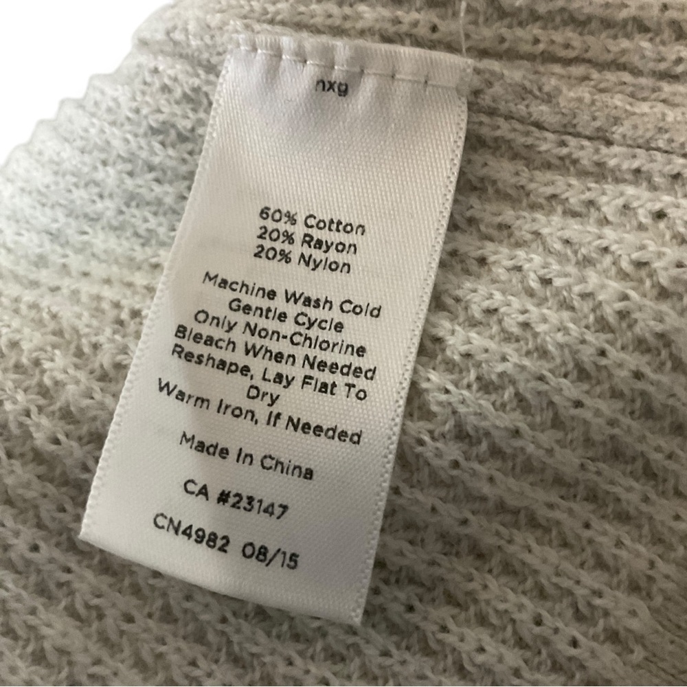 Talbots Waffle Knit Hooded Thermal Sweater 1X Full Zip Neutral Long Lightweight - Picture 11 of 11
